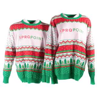 Lot #246 – Zoey’s Extraordinary Christmas Screen Worn SPRQ Point Sweaters (X-Large) Sc 10 & 11