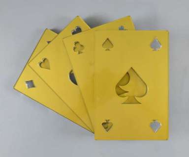 James Bond - Omega Perspex watch display stand in the shape of four playing cards. | Ewbank’s