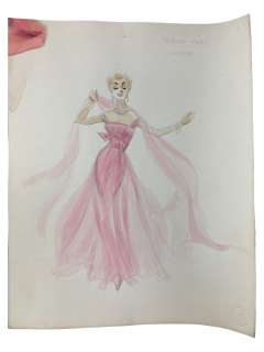 VINTAGE SKETCH ART COSTUME DESIGN DRAWING PRODUCTION BY BOB ROBERT CARLTON SIZE 11 1/2 X 14 1/2 | Los Angeles Estate Auction