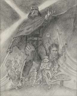 Lot 55 - THE EMPIRE STRIKES BACK, CONCEPT FILM POSTER ARTWORK TOGETHER WITH US STYLE B POSTER, TOM JUNG, 1980