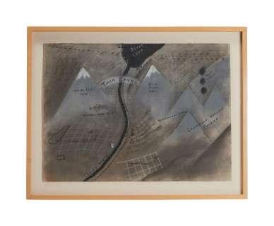 David Lynch - "Twin Peaks" Original Concept Map, Hand-Drawn and Signed by David Lynch