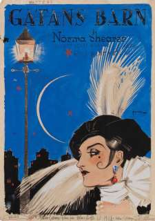 Norma Shearer vintage original Swedish poster art for Lady of the Night by Eric Rohman. | Profiles in History