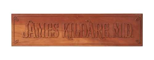 Lot 553 - RICHARD CHAMBERLAIN: "DR. KILDARE" SET NAME PLAQUE
