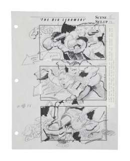 The Big Lebowski | One Page, Scene 5 / Set-Up 14 | "Home Invasion Scene" Original Storyboard | Julien’s