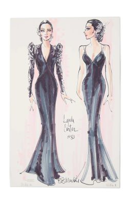 Lynda Carter | 1980 “Encore!” Bob Mackie Costume Illustration | Julien’s