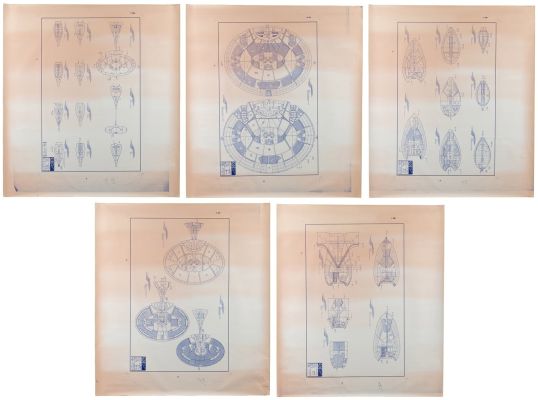 Lot 184 - Star Trek The Next Generation Complete Group of 13 Concept Blueprints of the U. S. S. Enterprise-D. | Potter & Potter