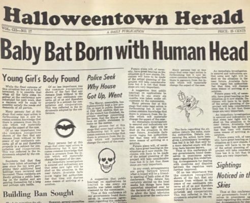 Lot 76 - Halloweentown prop newspaper | Piece of the Past