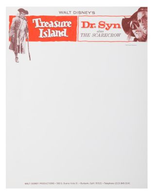 A Sheet of "Treasure Island" and "Dr. Syn" Stationery. | Van Eaton Galleries