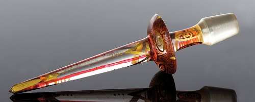 Lot 1225 - Gloria Swanson wine glass used in Sunset Boulevard and ornate bottle stopper.