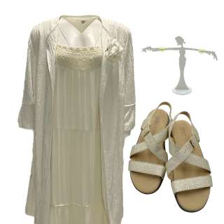 American Fiction Lorraine’s Myra Lucretia Taylor Cardigan, Maxi Dress, Earrings & Sandals | VIP Fan Auctions