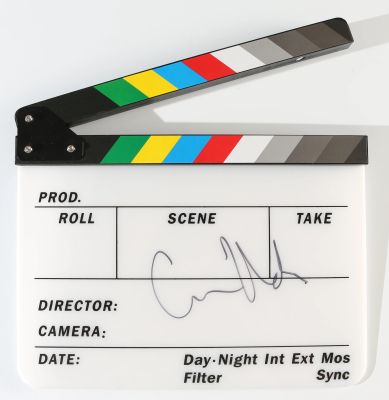 Christopher Nolan Director of The Dark Knight, Inception, The Odyssey, Interstellar, The Prestige, & Oppenheimer Signed Prop Replica Clapperboard | SWAU