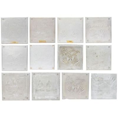 Planet Hollywood Memorabilia | Lot 465 : Set of 13 Celebrity Handprint Impressions | Propstore