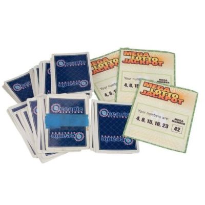 LOST (T.V. SERIES, 2004-2010) - Lot #952 : Hugo "Hurley" Reyes‘ (Jorge Garcia) Set of Three Mega Lotto Jackpot Tickets with Oceanic Airlines Playing Cards