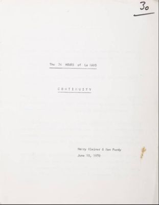 Le Mans Original Movie Script Starring STEVE McQUEEN (2 scripts + call sheet) | eBay US