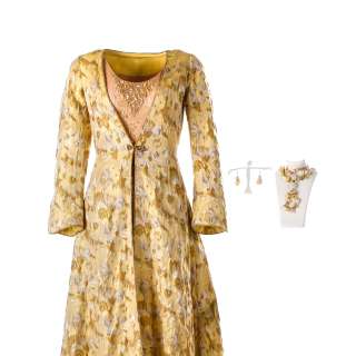 Vikings (2013-2020) Princess Katia (Alicia Agneson) Screen Worn Long Sleeve Dress, Sleeveless Shirt, Earrings & Necklace Ep 612-613 | VIP Fan Auctions