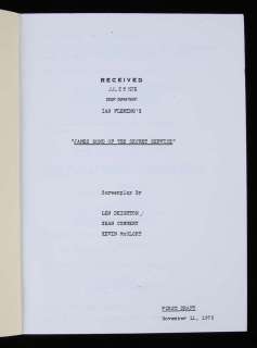 James Bond Warhead based on James Bond of the Secret Service, first draft script, later printed. | Ewbank’s