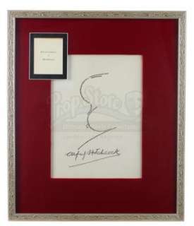 Alfred Hitchcock Presents (1955-1960, 1960-1962) | Framed Alfred Hitchcock Autograph and Signature Profile Caricature | Propstore