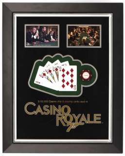 Casino Royale 007 (James Bond) (2006) Framed $100,000 Casino Chip and Royal Flush Hand of Playing… | Ewbank’s