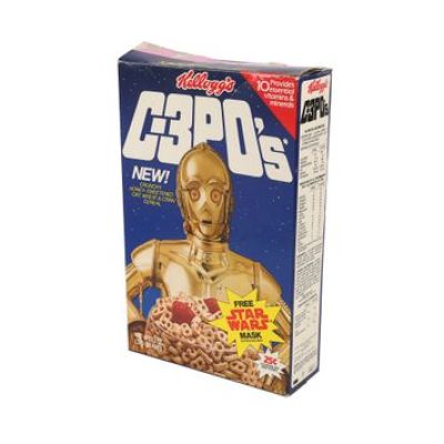 Star Wars: Return of the Jedi | Anthony Daniels Collection: Opened "C-3PO’s" Cereal Box and Flattened Cereal Box | Propstore (Buy Now)