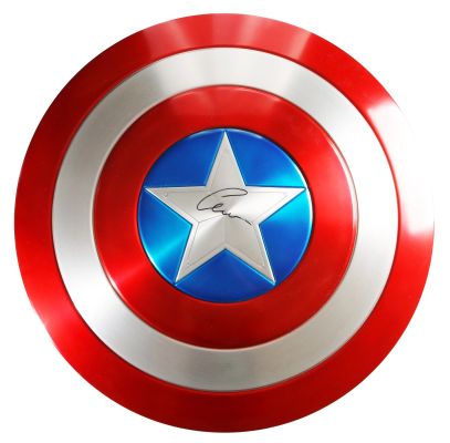 Captain America Hasbro Marvel Legends Replica Shield Signed by Chris Evans