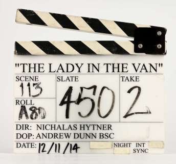 The Lady in the Van (2015) - Plastic clapperboard (with stick) from Alan Bennet written film… | Ewbank’s