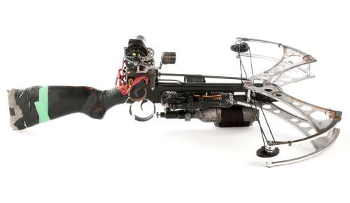 Dirk Gently’s Holistic Detective Agency | Steampunk taser SFX compound crossbow prop from Dirk Gently’s Holistic Detective Agency. | Profiles in History
