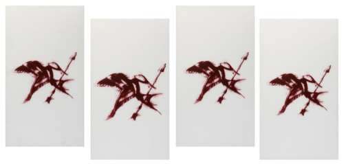 Mockingjay graffiti on (4) panels from The Hunger Games: Catching Fire. | Profiles in History