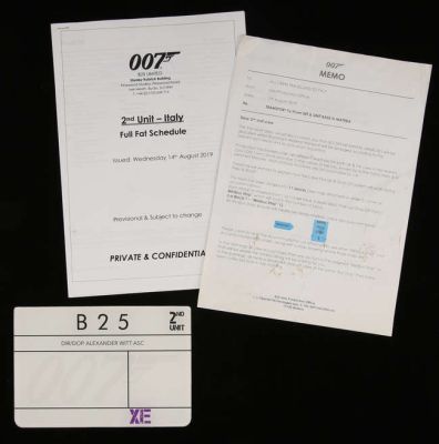 James Bond - B25 No Time to Die 2nd Unit production made clapperboard slate with 007 watermark. | Ewbank’s