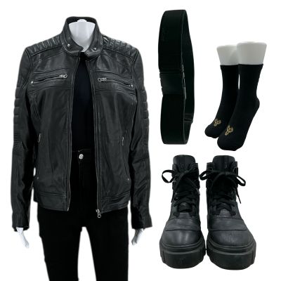 Lot 26: Mercy Jaq Screen Worn Jacket, Shirt, Jeans, Belt, Socks & Boots Ch 1 Sc Multiple | VIP Fan Auctions