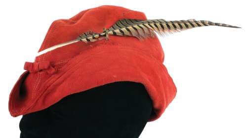 Lot 23 - Alan Hale ‘Little John‘ signature red suede hat from The Adventures of Robin Hood.