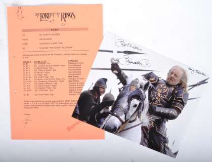 COLLECTION OF BERNARD HILL - LOTR - ORIGINAL REVISION SCRIPT PAGES | Auctioneum Ltd