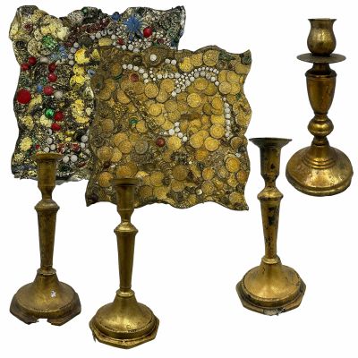 Lot 203: The Chronicles of Narnia Prince Caspian (2008) Production Used 4 Candle Sticks & 2 Bundles Of Treasure | VIP Fan Auctions