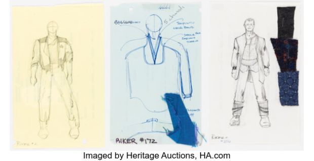 Star Trek: The Next Generation (Paramount TV, 1987-1994), Jonathan Frakes "William T. Riker" Trio of Concept Costume Sketches. | Heritage