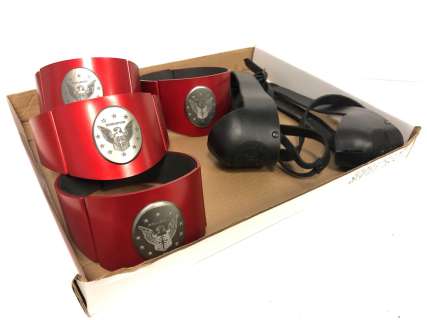 "Motherland: Fort Salem" - Group of 4 witches’ neck guards & 2 black leather chin guards | Direct Liquidation