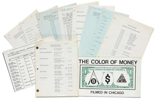 Lot 3303 - A screenplay and production paperwork from The Color of Money