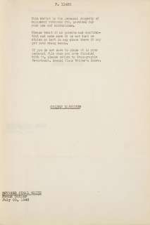 A Frank Butler group of screenplays: China; A Medal for Benny; Golden Earrings; and The Miracle | Bonhams