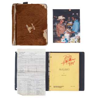 Bo Hopkins "Roy Boone" Annotated Shooting Script and Cowhide Script Cover Gift from Burt Reynolds for White Lightning. | Bonhams