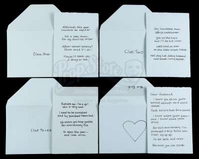 GONE GIRL (2014) - Lot 302 - Amy Dunne‘s (Rosamund Pike) Set of Four Clues