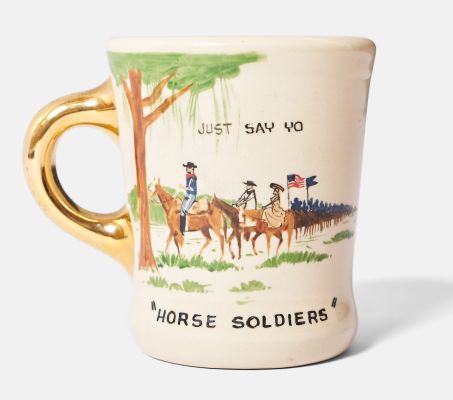 John Wayne Coffee Mug From ‘‘Horse Soldiers‘‘ -- One of the Rare ‘‘Good Luck John Wayne‘‘ Mugs