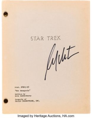 Star Trek: The Original Series (Paramount TV, 1966-1969), Final Draft Screenplay from Episode "The Menagerie Part I" Signed by William Shatner and Sean Kinney.