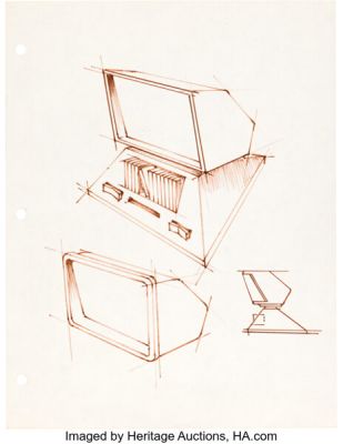 Star Trek: The Original Series (Paramount, 1966-1969), Matt Jefferies Group of Original Concept Sketches for Briefing Room Quad Viewer. (Total: 4 Items)