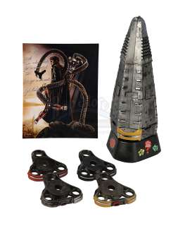 SPIDER-MAN 2 (2004) - Lot 300 - James Acheson‘s Doctor Octopus Tentacle Presentation Piece, Tentacle Segments, and Alfred Molina-autographed Photo