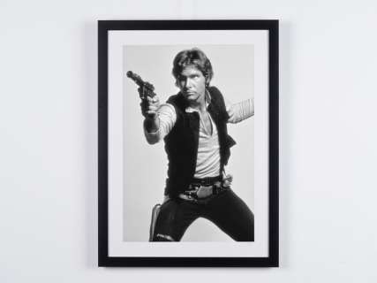 Harrison Ford As "Han Solo", Star Wars Episode Iv: a New Hope | Star Wars Episode IV: A New Hope, Harrison Ford as "Han Solo" - Fine Art Photography - Luxury Wooden Framed 70X50 cm - Limited Edition Nr 01 of 30 - Serial ID 19986 - Original Certificate (COA), Hologram Logo Editor and QR Code | Catawiki