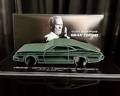 Clint Eastwood -Gran Torino 2009 - Gran Torino Sport 1972 - Automobilia Art Exclusive | Clint Eastwood -Gran Torino 2009 - Gran Torino Sport 1972 - AUTOMOBILIA ART Exclusive - Collector’s Cars sculpture in a very limited edition of 30 pcs worldwide.- Serial 1/30 - 45x24CM - - On the back of the base is a certificate of authenticity… | Catawiki