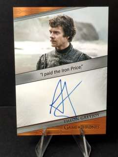 Game of Thrones - Rittenhouse Art & Images - Theon Greyjoy "Alfie Allen" Autograph