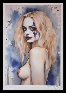 Harley Quinn - watercolor edition by Emma Wildfang - Large size | Catawiki