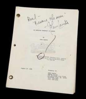 AN AMERICAN WEREWOLF IN LONDON (1981) - Lot 28 - John Landis Autographed Script