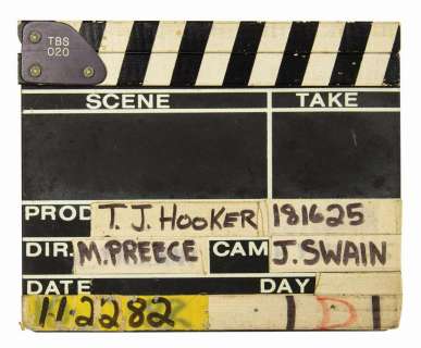 T.J. Hooker Clapperboard. | Van Eaton Galleries