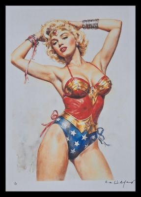 Marilyn Monroe as Wonder Woman - Vintage Pin Up edition by Emma Wildfang - Large size | Catawiki