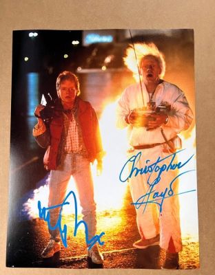 Back to the Future - Michael J. Fox & Christopher Lloyd signed - with Coa JSA - 11x14 | Catawiki